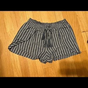 Blue and White Stripped American Eagle Shorts